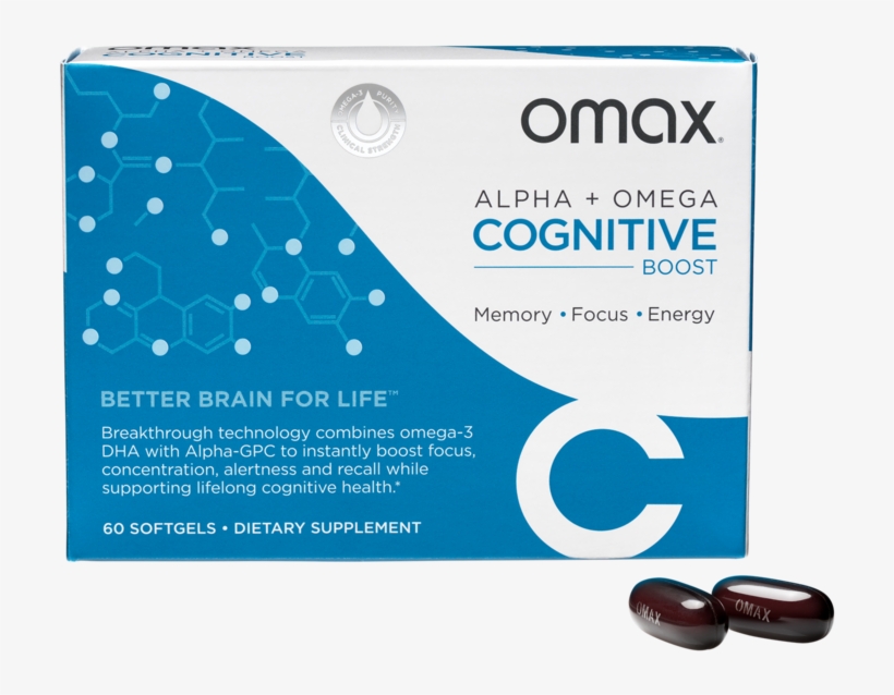 Omax Alpha & Omega Cognitive Boost 60 Ct - Omax Health Omax Cognitive Boost Brain Health Supplement, transparent png #6009597