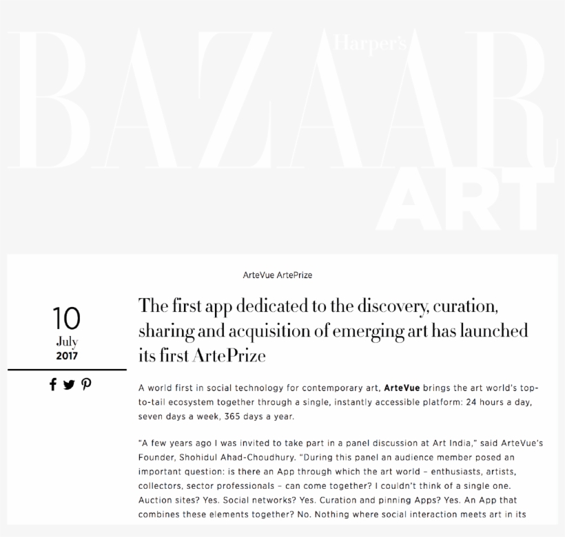 “the First App Dedicated To The Discovery, Curation, - Harper's Bazaar Magazine Art, transparent png #6009710