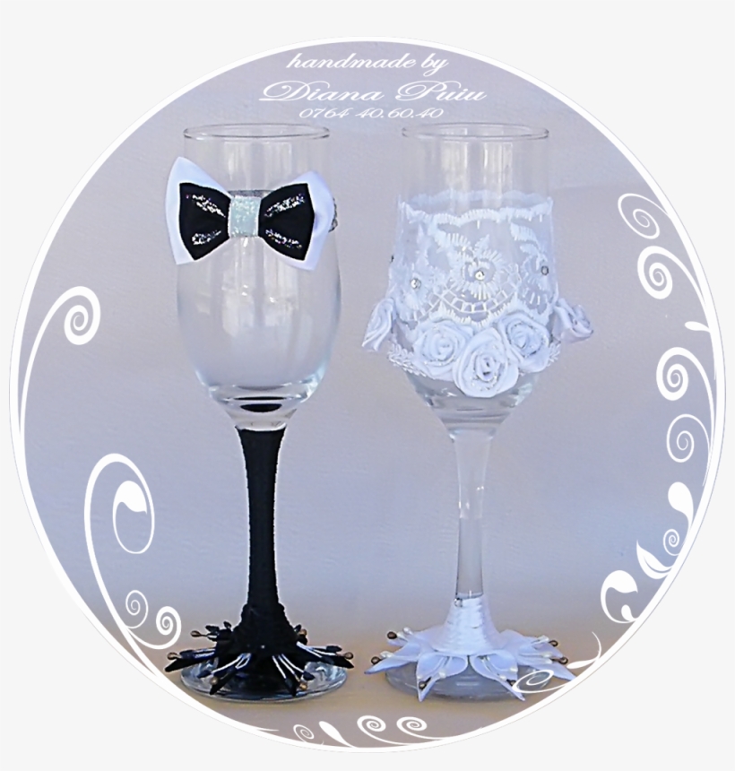 White Wedding Glasses, transparent png #6009860