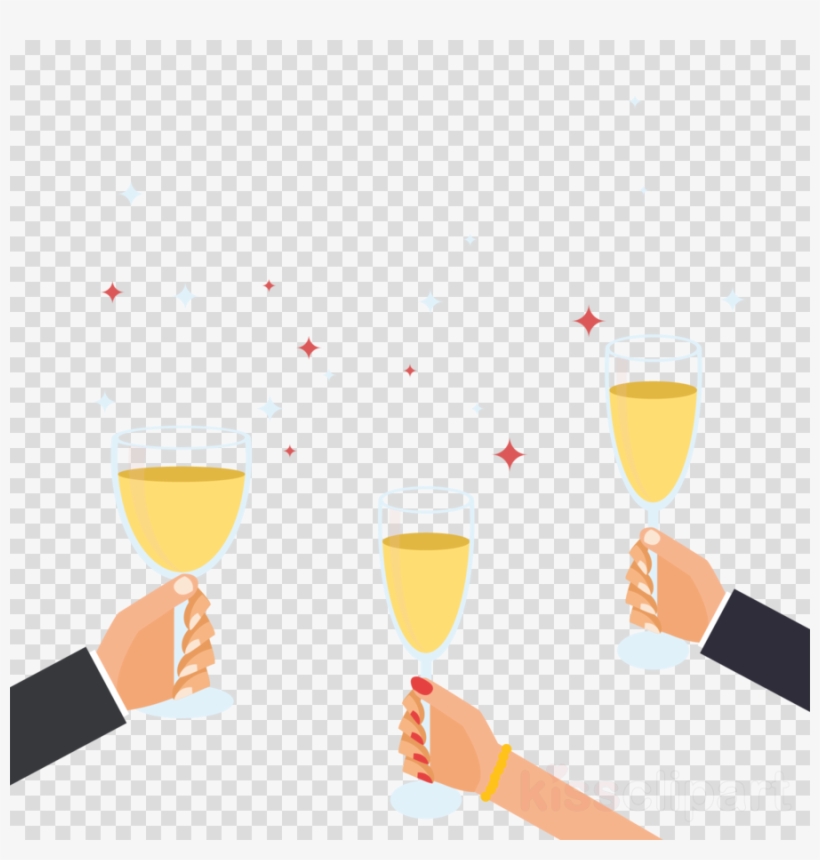 Toast Clipart Champagne Wine Glass Toast - Clip Art, transparent png #6010437