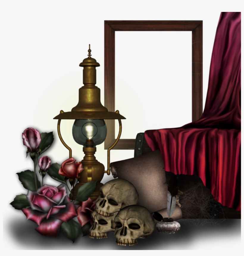 Skull Frame Lantern Gothic Halloween - Gothic Photo Frames Transparent, transparent png #6011124