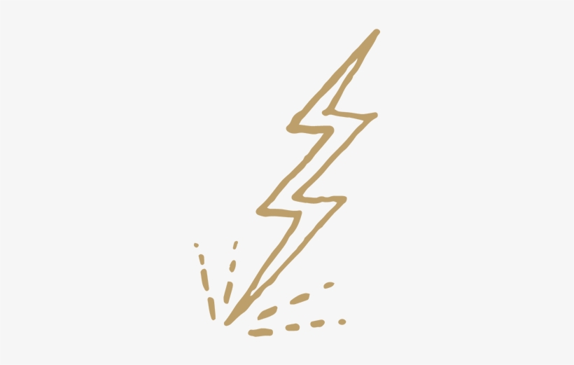 Lightningbolt Gold Sm - Calligraphy, transparent png #6012965