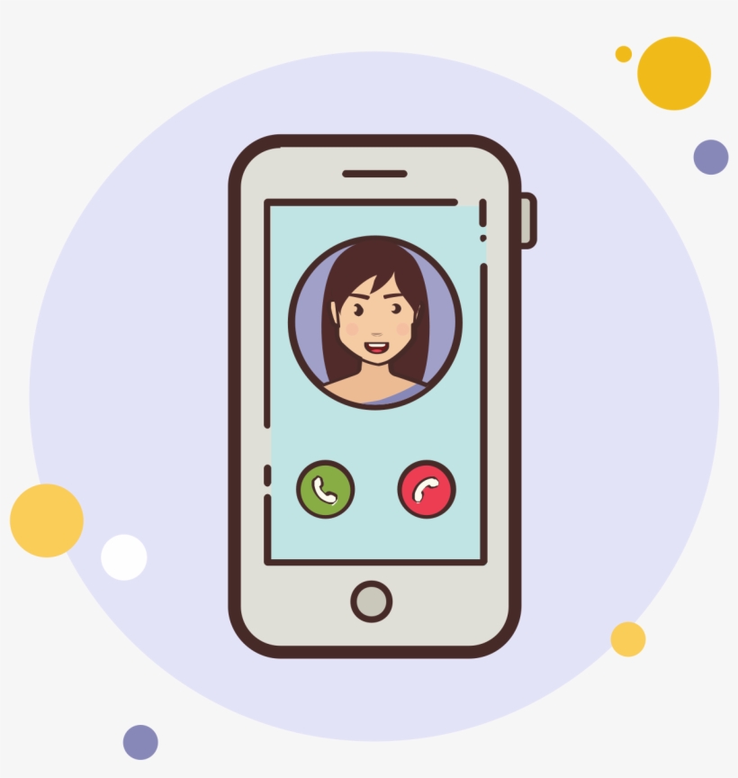 Brunette Girl Phone Call Icon - Call Png Icon Phone, transparent png #6013506