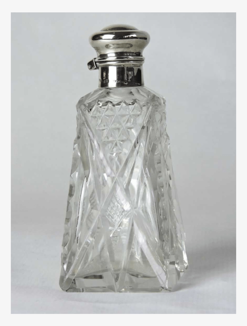 Clear Crystal And Cut Glass Perfume Bottle - Lid, transparent png #6014920