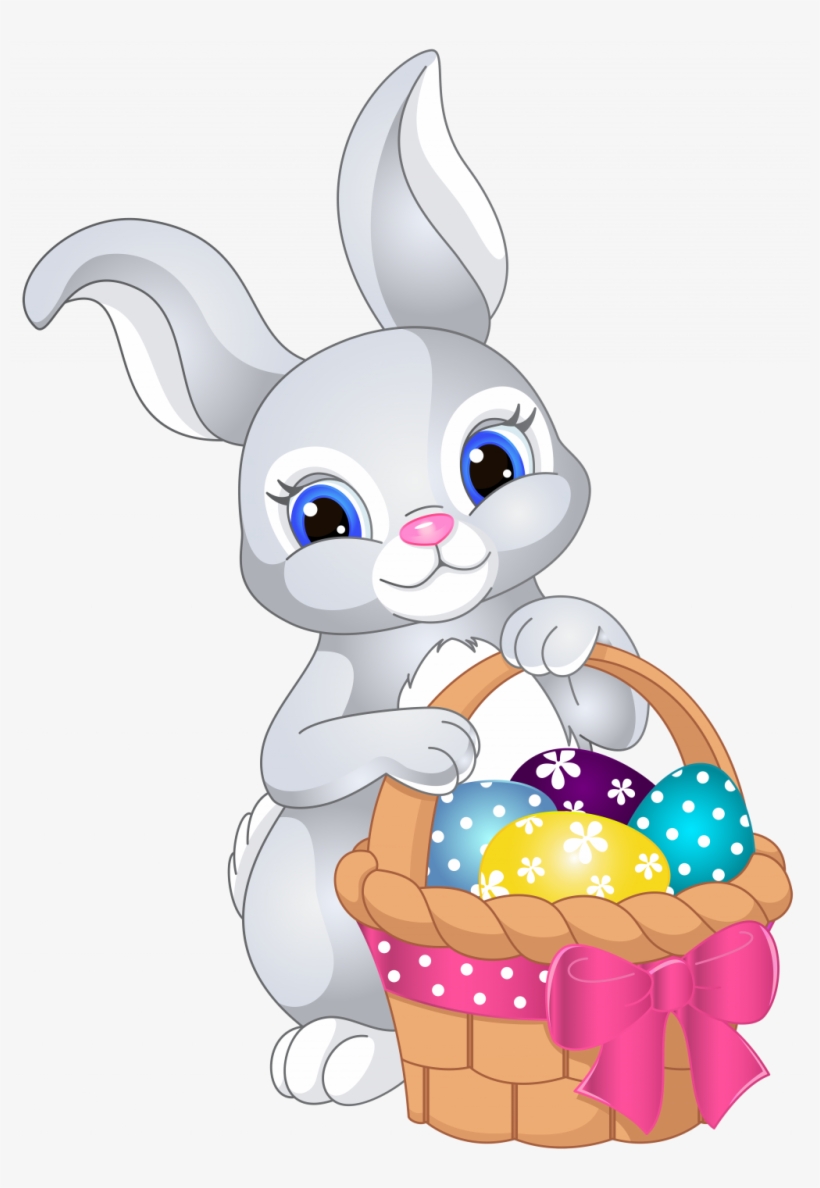 Free Printable Easter Clipart Easter Clipart Free Easter - Easter Bunny With Basket, transparent png #6015588