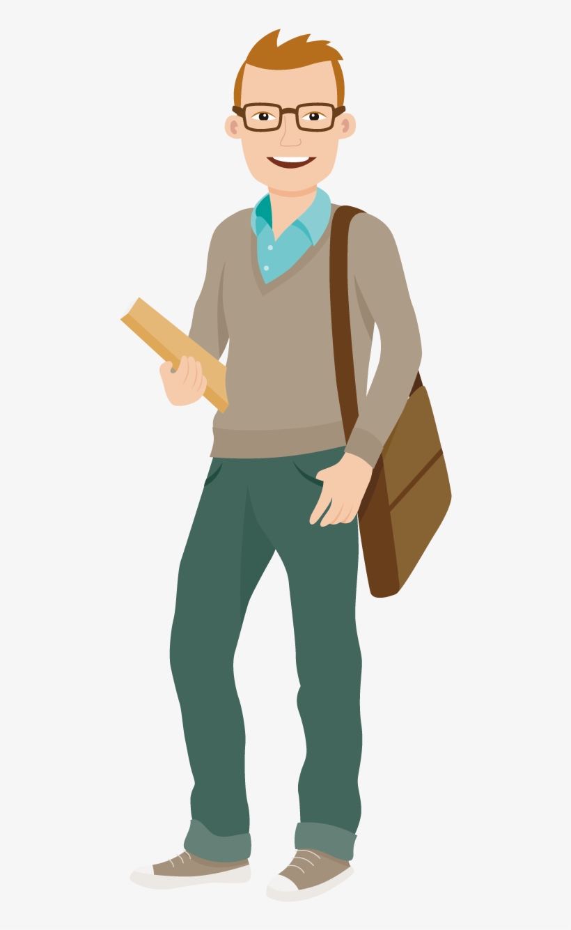 Graphic Download Student University Cartoon Clip - College Student Vector Png, transparent png #6016868