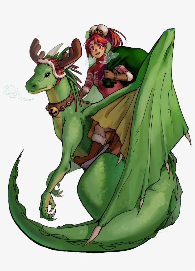 “jill And Her Big Weird Dog For Tellius Holiday Wishes - Cartoon, transparent png #6017931