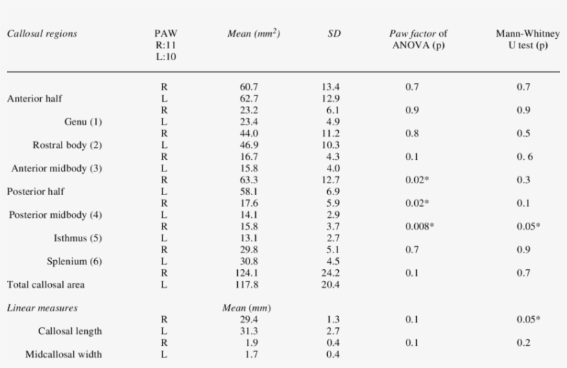 Descriptive Analyses For Regional And Linear Measurements - Number, transparent png #6019492