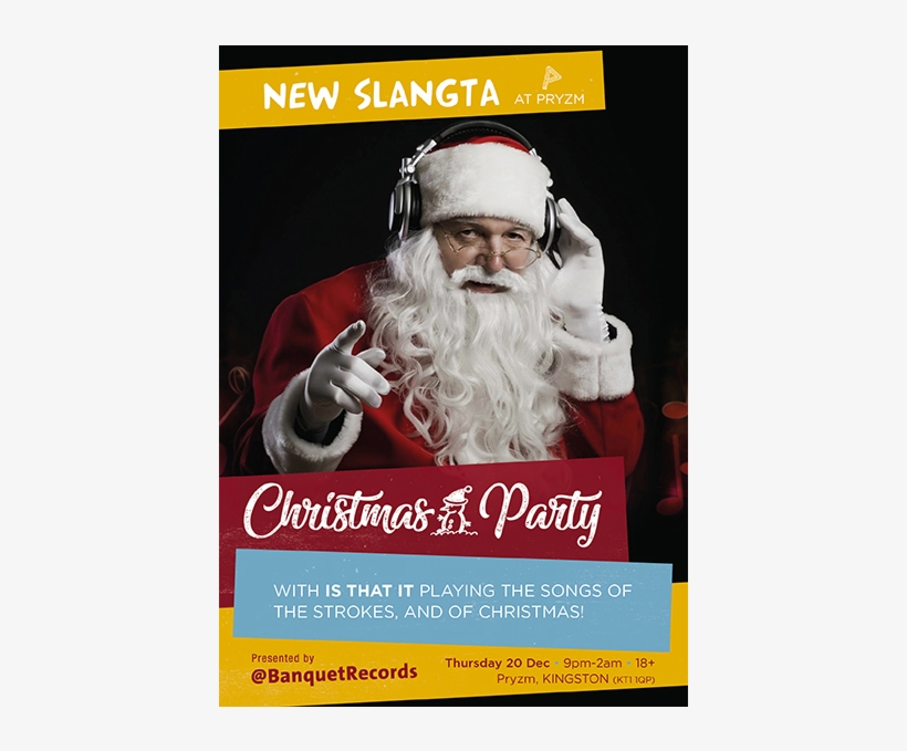 Ns201218 - Santa Claus With Headphones, transparent png #6020734