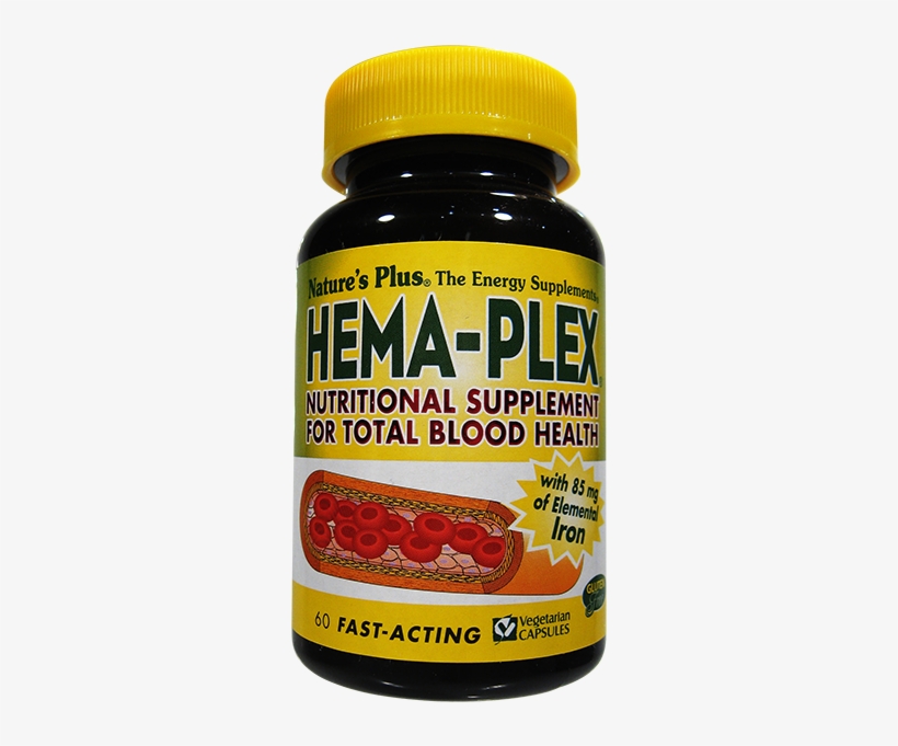Natures Plus Hema Plex Fast Acting 60 Vcaps - Nature's Plus, Hema-plex, 60 Fast-acting Softgels, transparent png #6021827