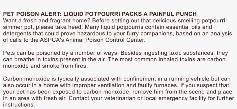 Pet Poison Alert - Potpourri, transparent png #6022021