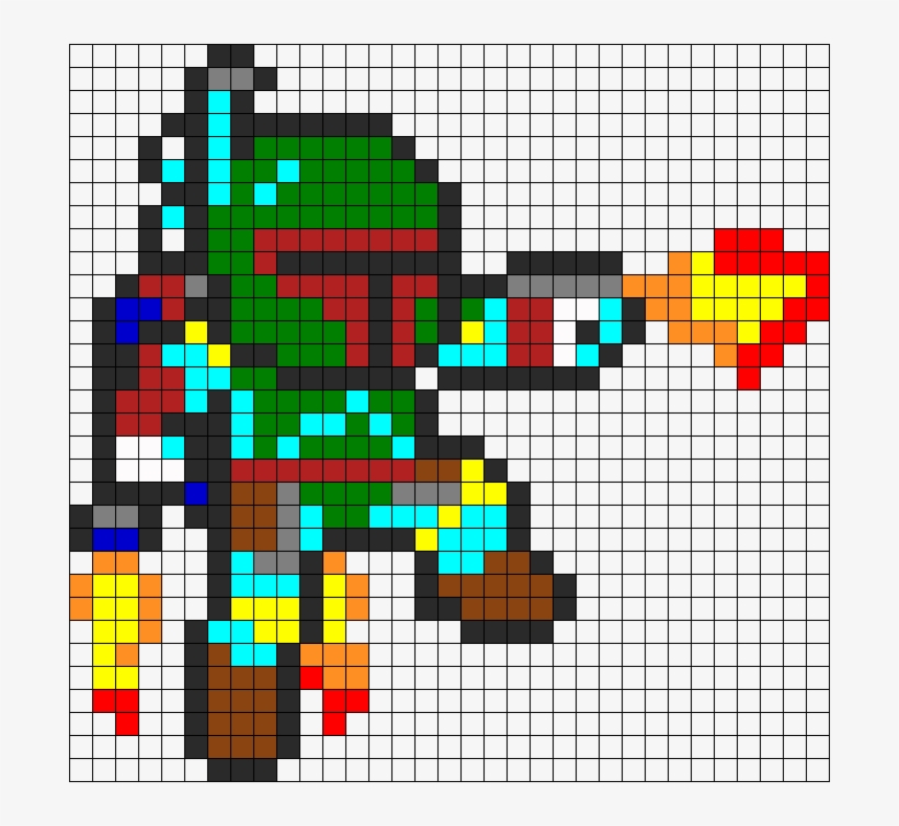 Boba Fett Jumping - Hama Beads Boba Fett, transparent png #6025282