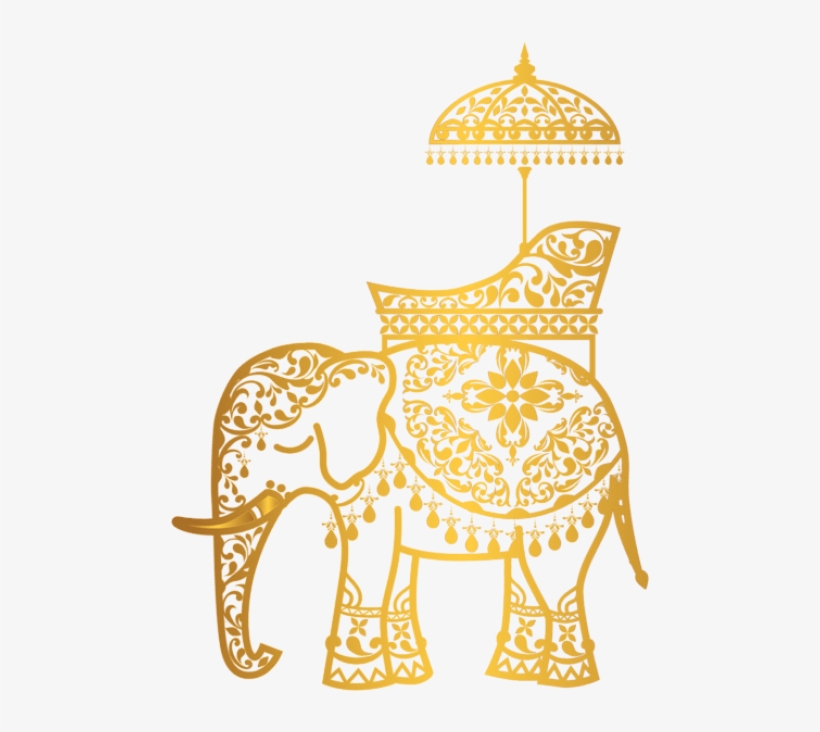 Free Png Download Gold Indian Elephant Clipart Png - Wedding Clipart Indian Elephant, transparent png #6027070