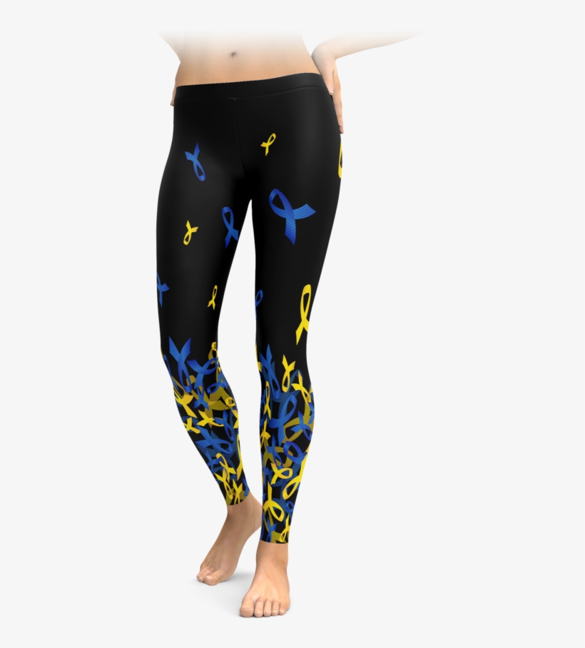 Down Syndrome Awareness Falling Ribbon Leggings - Irish Pride - Limited Edition, transparent png #6028076