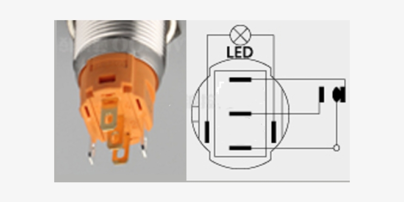 Spdt Push Button Switch 9-24v Blue Led Illumination - Electronic Component, transparent png #6028759