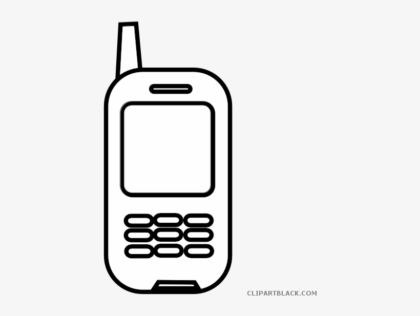 Jpg Free Library Cell Phone Black And White Clipart - Celular Blanco Y Negro, transparent png #6029230