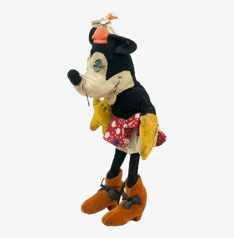 1930s Steiff Velveteen Minnie Mouse Doll 10", transparent png #6029637