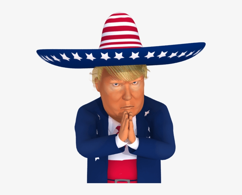 #trumpstickers Begging Mexican Trump 3d Caricature - Caricature, transparent png #6030077