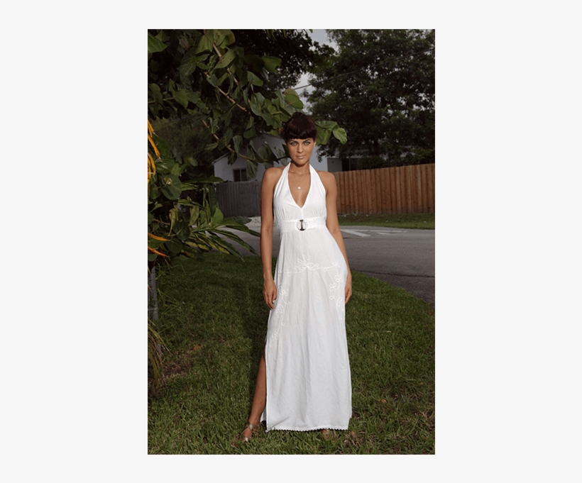 Natural Cotton Collection Women Elena Long Dress - White Halter Dress Beach Summer, transparent png #6030572
