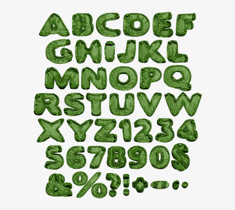 Green Blowup Font Alphabet, transparent png #6031153