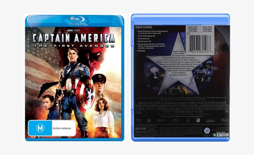 Captain America Blu-ray - Captain America Starring Chris Evans (dvd), transparent png #6031337