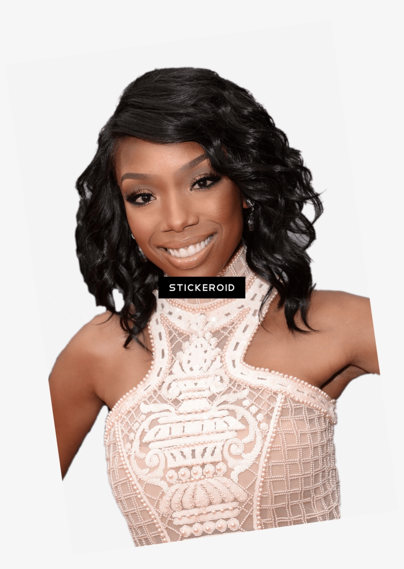 Brandy Norwood白色连衣裙 - Brandy Norwood白色连衣裙 - Cocowig Features Curly Glueless Lace Front Cap 14 Inches, transparent png #6034176