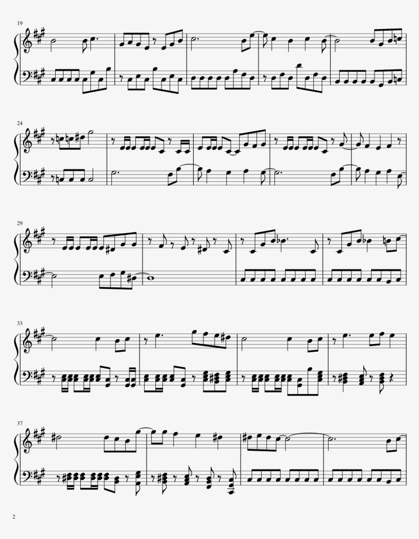 Wily Stage 1 Sheet Music 2 Of 3 Pages - Hurt Nine Inch Nails Piano Sheet Music, transparent png #6036222