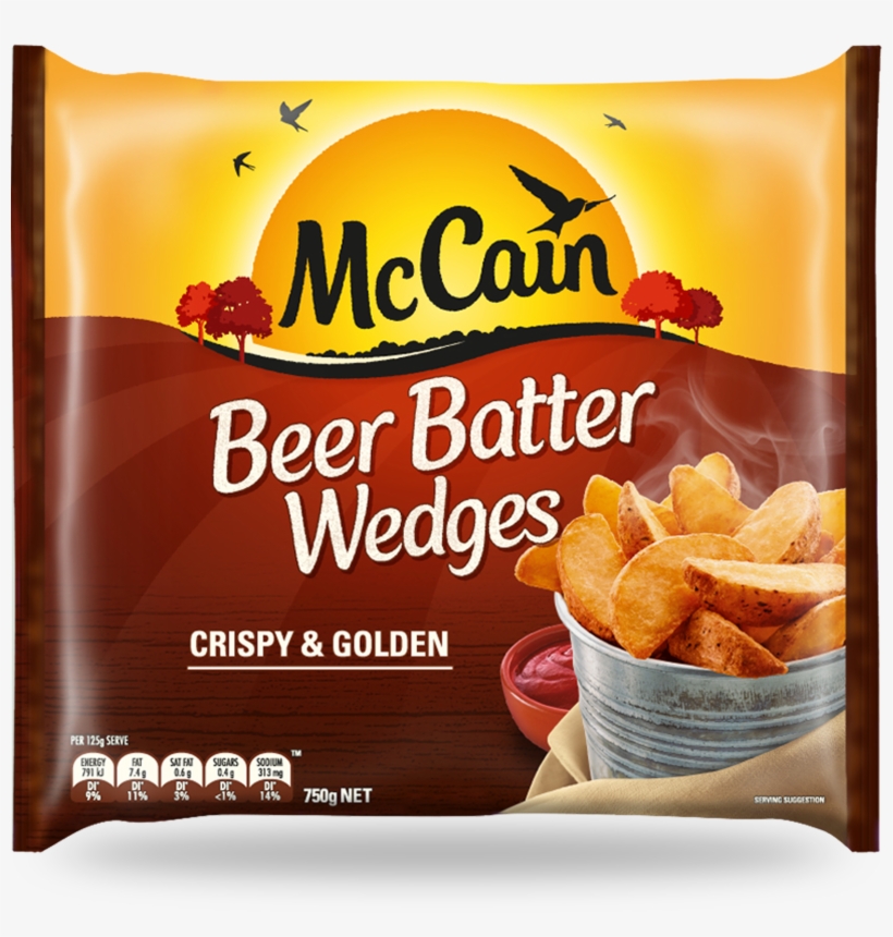 Beer Batter Wedges 750g - Mccain Beer Battered Wedges, transparent png #6036423