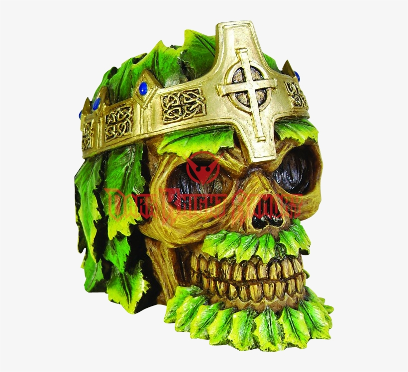 Greenman King Skull Statue - 4 Inch Resin Greenman Swamp King Color Skull Desktop, transparent png #6037246