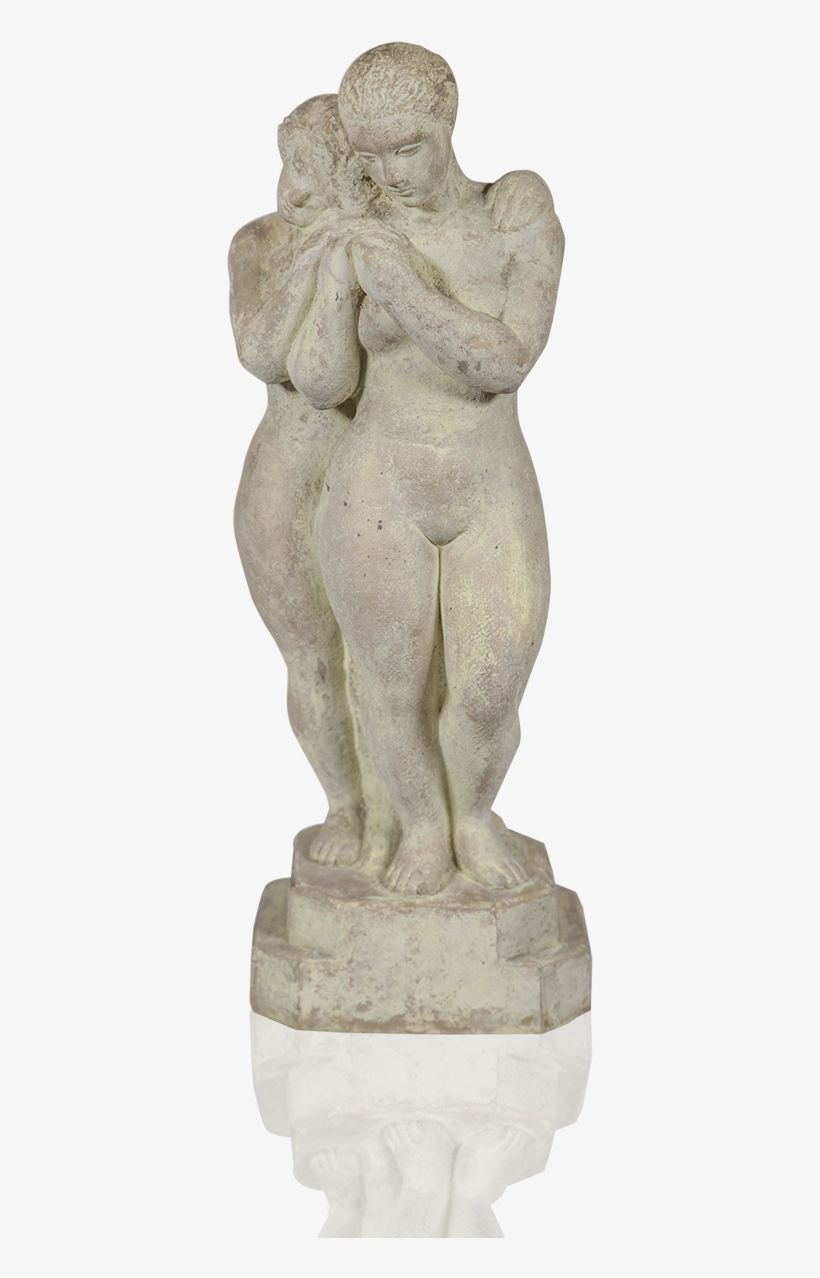 American School Sculpture "young Lovers" Circa 1930, transparent png #6037817