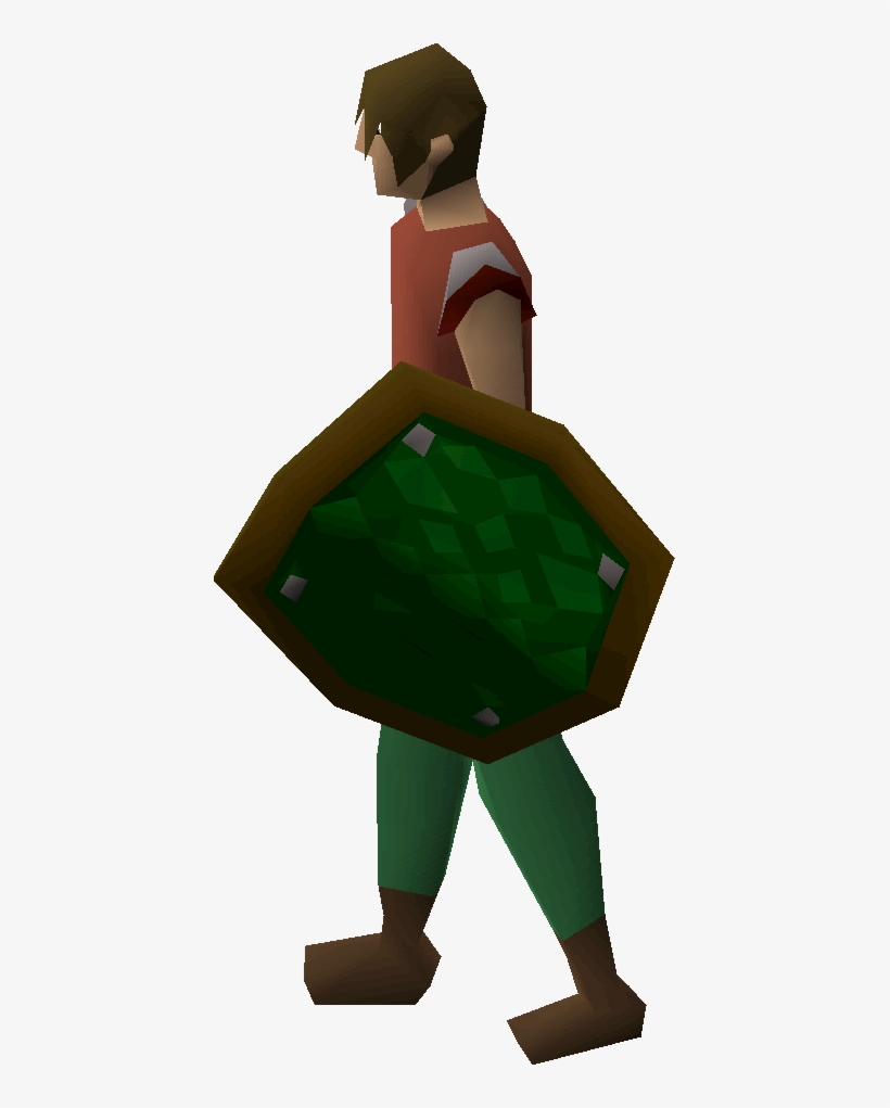 Green D'hide Shield Equipped, transparent png #6041301
