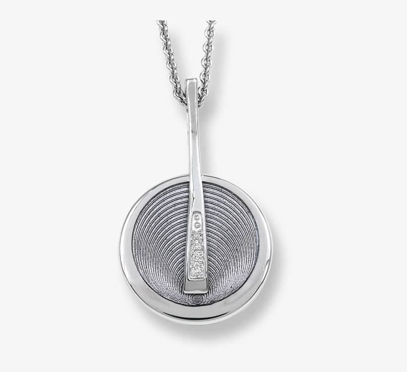 Nicole Barr Designs Sterling Silver Circle Necklace-gray - Sterling Silver And Diamond Grey Necklace, transparent png #6041775