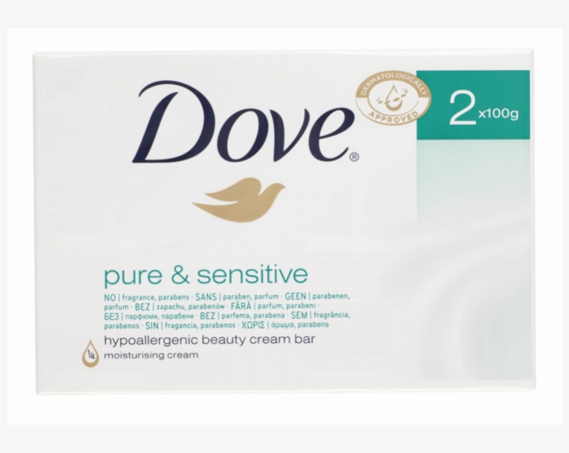 Dove Pure & Sensitive Soap Bar - All Dove Soap Green, transparent png #6042744