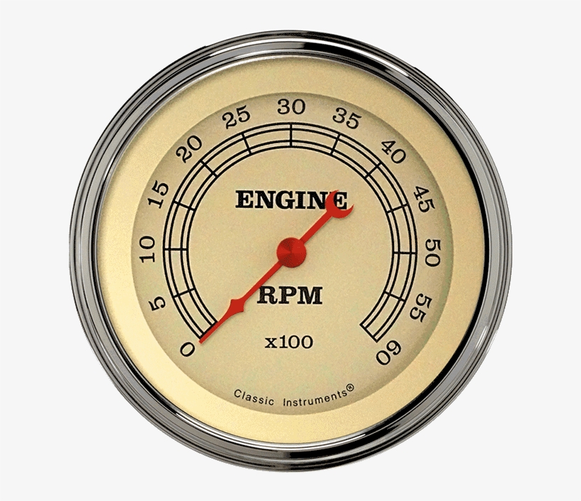 Picture Of Vintage 3 3/8" Tachometer - Classic Instruments (vt80slf) Vintage Tachometer 8000, transparent png #6043454