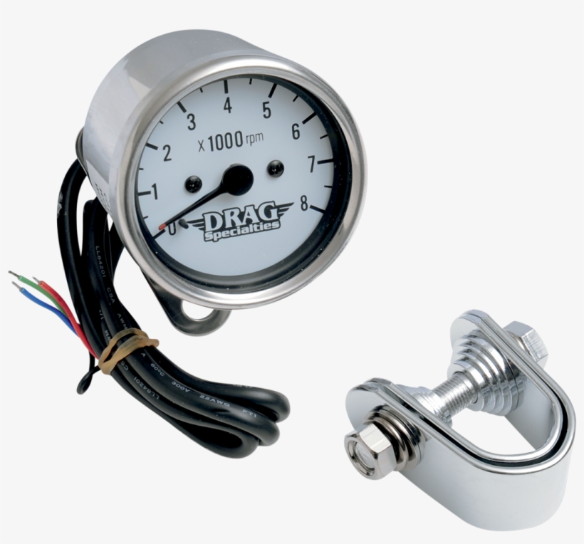 Drag Specialties 8000 Rpm Chrome Electronic Tachometer - Drag Specialties 2211-0058 Mini Electronic 8000 Rpm, transparent png #6043589