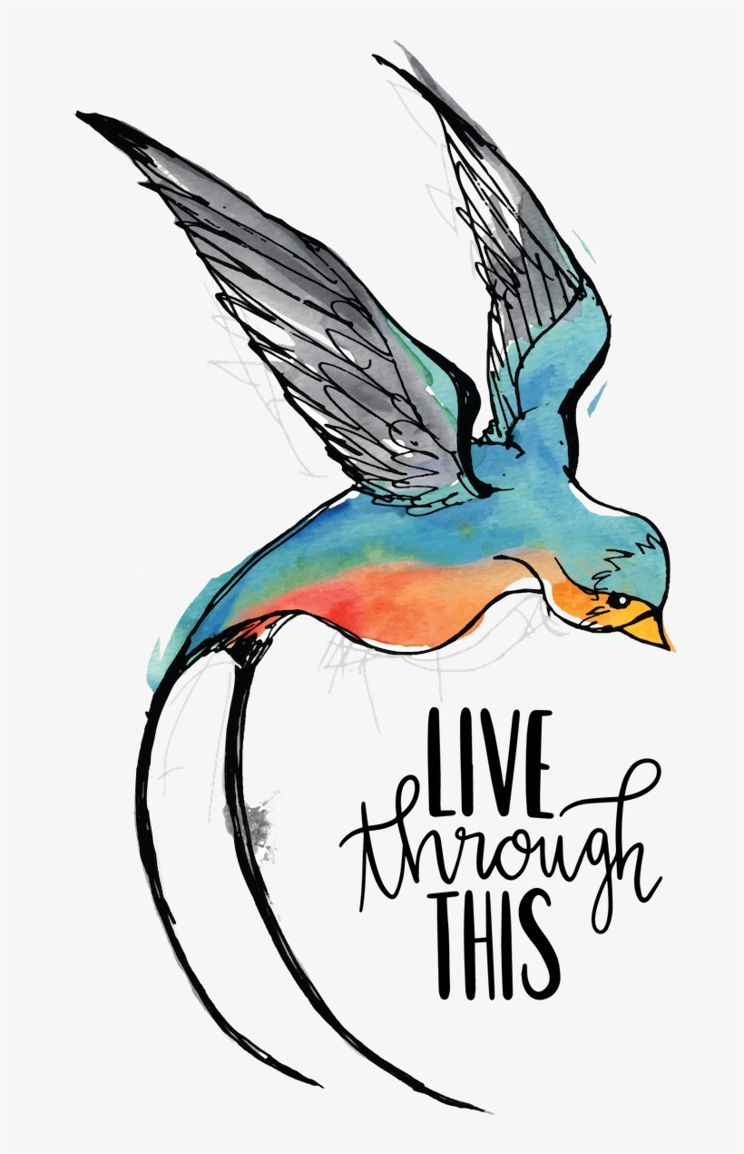 Live Through This Is Dedicated To The Lives Of So Many - Happy Tuesday Bird Pink, transparent png #6044226
