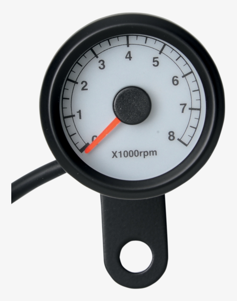 Drag Specialties Black White Face 1 7/8" Electronic - Drag Specialties 1 7/8" Matte Black Electronic Tachometer, transparent png #6044229