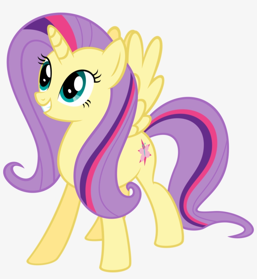Alicorn, Female, Fluttershy, Fusion, Lesbian, Mare, - My Little Pony Fusion Fluttershy, transparent png #6045277