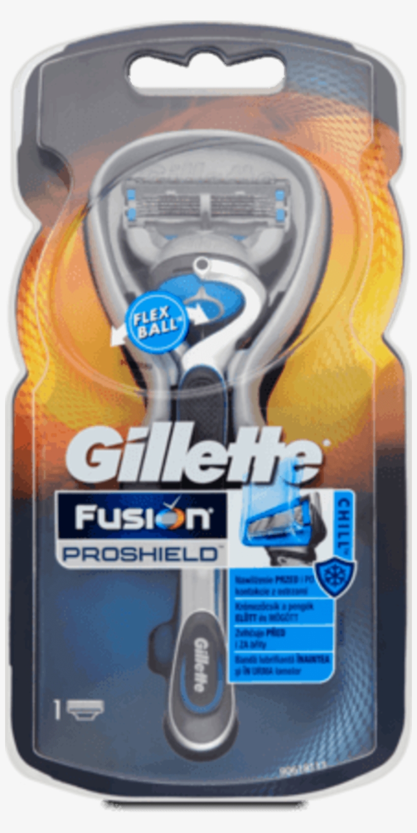 Gillette Fusion Proshield Chill Pánský Holicí Strojek, - Gillette - Fusion Proshield Razor + 1 Bade For Men, transparent png #6046585