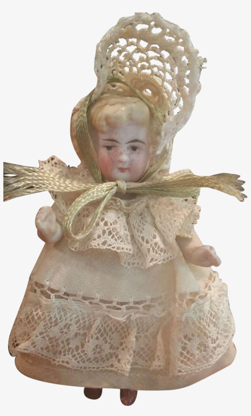 Vintage Early 1900's All Bisque 3 3/2' Dressed Doll - Figurine, transparent png #6047420