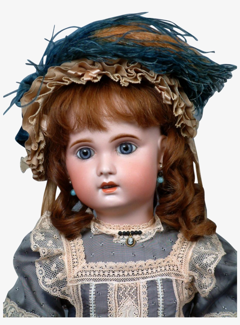 25" Sfbj Jumeau French Bebe Antique Doll In Pretty - Doll, transparent png #6048640