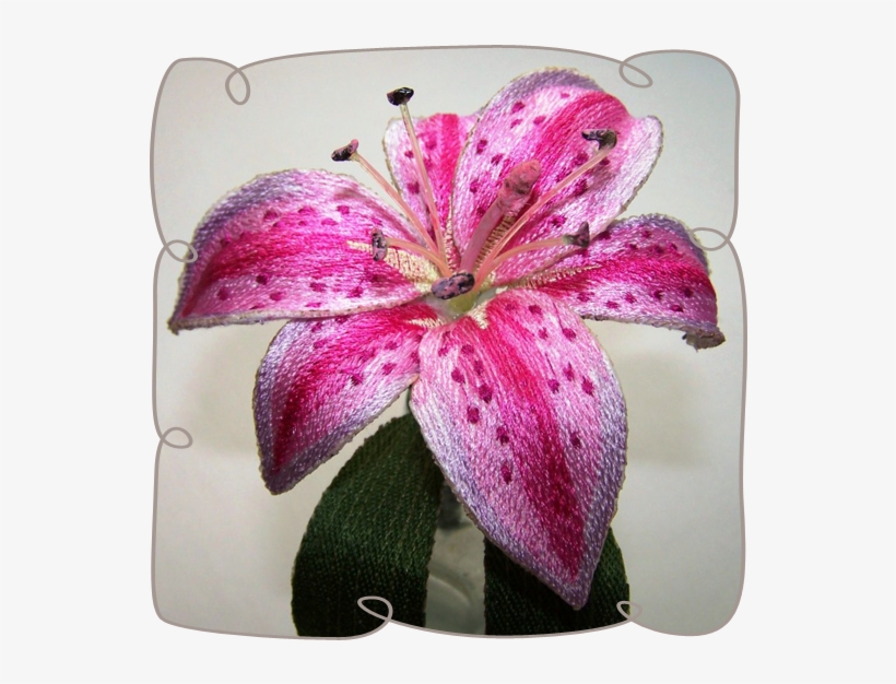 Stargazer Lily - Embroidery, transparent png #6051055