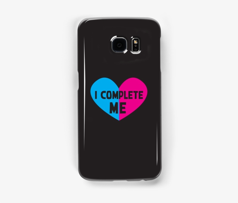 I Complete Me With Half Heart Pink And Blue By Jazzydevil - Smartphone, transparent png #6051288