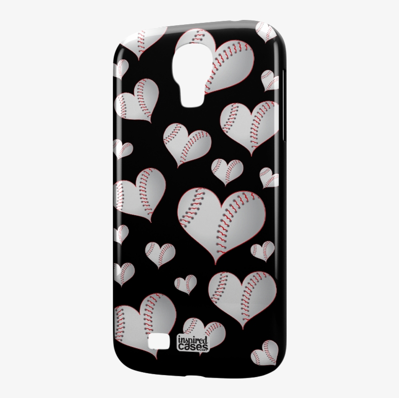 Baseball Heart Design For Samsung Galaxy S4 Case - Baseball Heart Pattern Case - Iphone 4 & 4s, transparent png #6051330