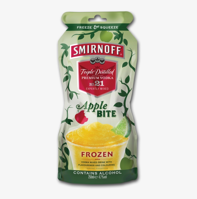 Smirnoff Apple Bite Frozen Pouch 250ml - Smirnoff Frozen Mango Sorbet Pouch, transparent png #6051378