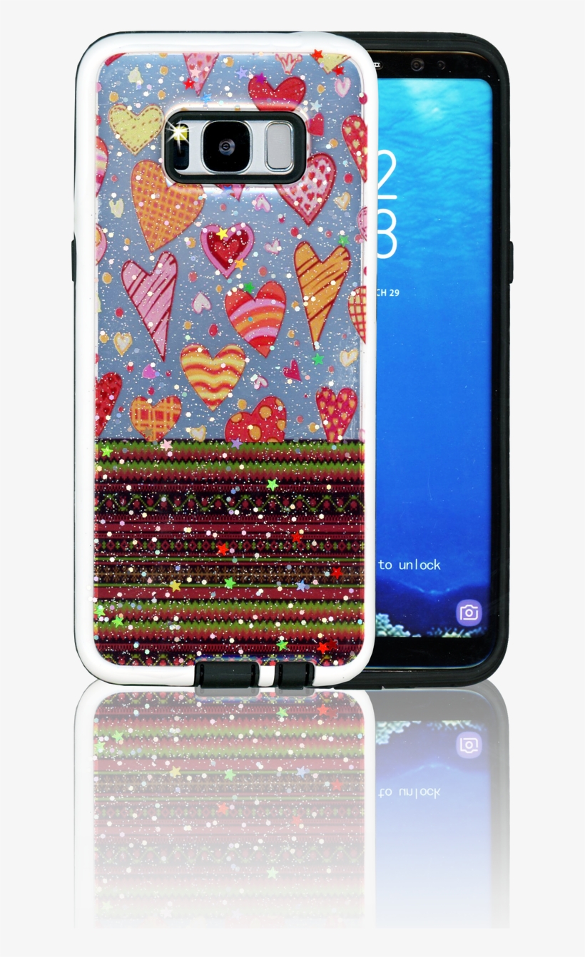 Samsung Galaxy S8 Mm 3d Chevron Heart - Mobile Phone Case, transparent png #6051427