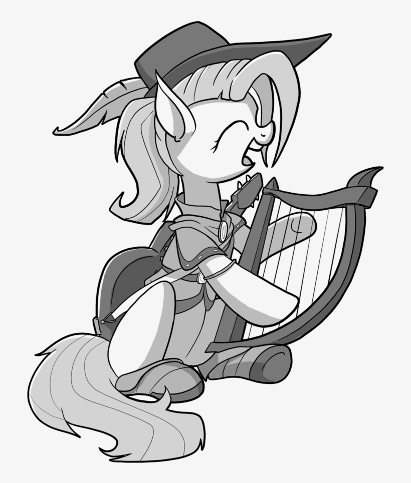 Petirep, Bard, Black And White, Buck Legacy, Card Art, - Cartoon, transparent png #6053605