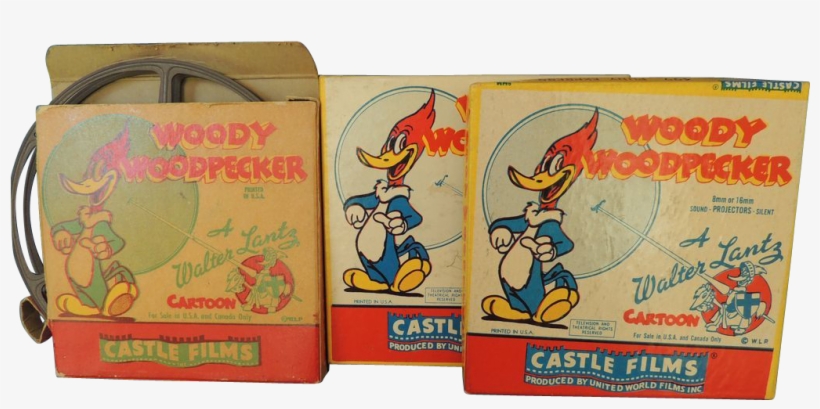 Vintage 8mm Castle Films Cartoon Movies Woody Woodpecker - Film, transparent png #6053908