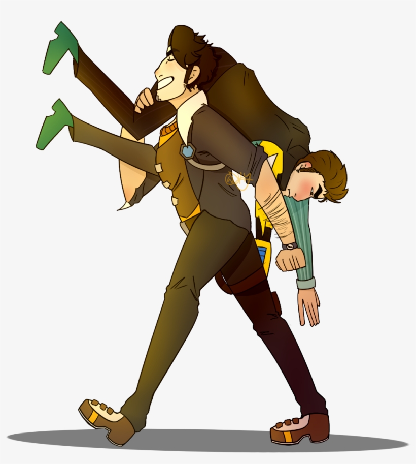 He Just Tosses Rhys Over His Shoulder Like A Wet Sack - Cartoon, transparent png #6053910