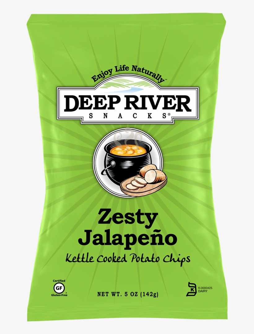 Deep River Zesty Jalapeno Potato Chips In A 5 Oz Single - Deep River Chips Rosemary, transparent png #6055231
